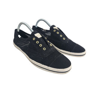Kate Spade Keds X Kate Spade Black Sheer Mesh Woven Slip On Shoes Womens Size 10
